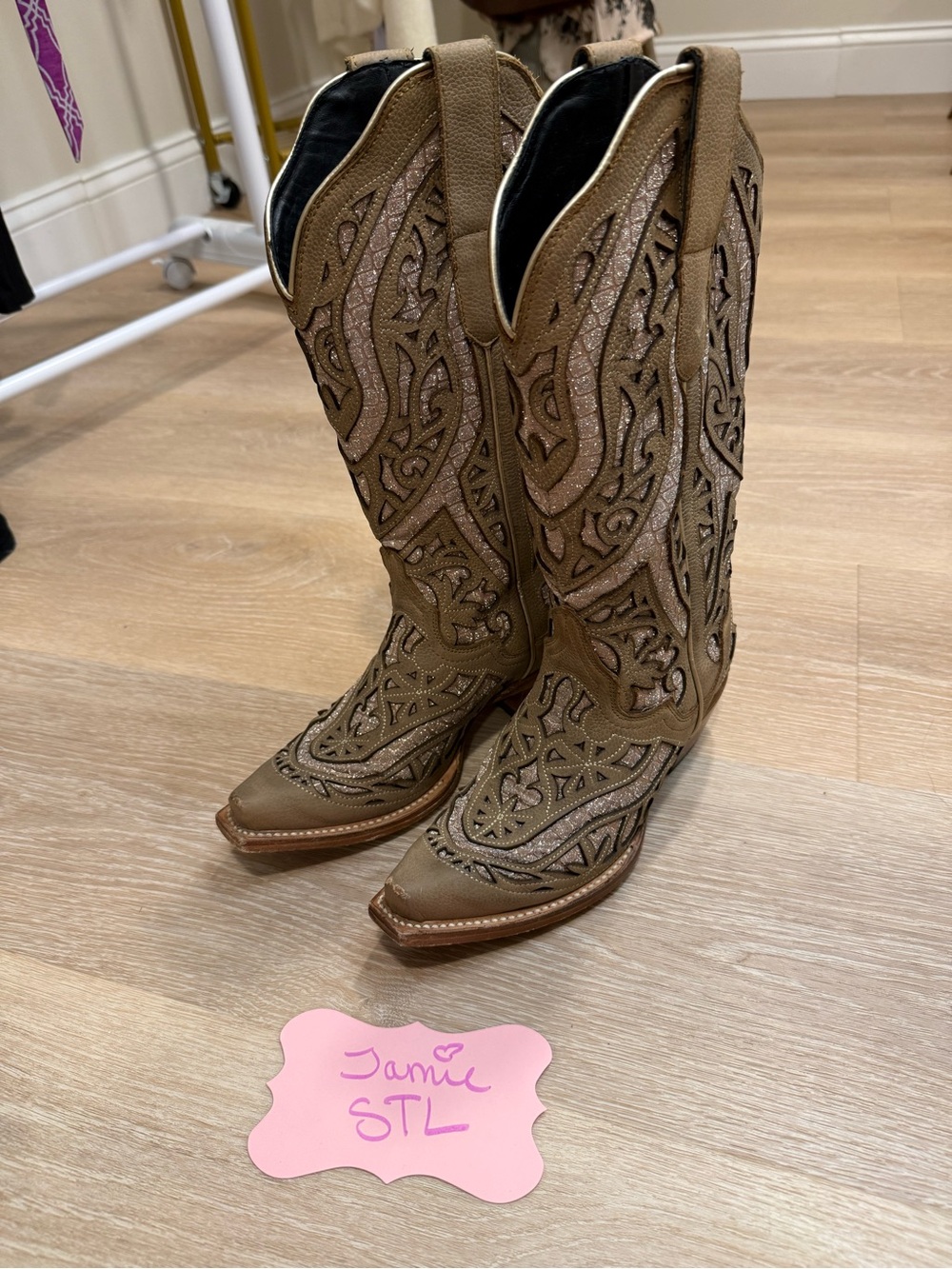 JB Dillon Authentic Rose Gold Cowboy Boots